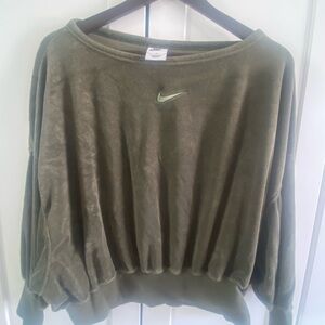 Nike crop terry batwing sleeve top sz M